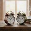 Twin Bell Alarm Clock Bgc-46 Yuvarlak Masa Çalar Saat ( Metal Kasa Eskitme ) ( Pilli & Işıklı ) ( Çap: 10cm )