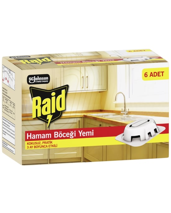 Raid Hamam Böceği Yemi 6’lı Her Tablet ile 3 Ay Koruma