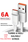 Adeyo Store Type C Kablo Turbo Hızlı Şarj Kablosu 67-120w 6a Redmi Note 10 S X Pro Max 5g Redmi Note 11 S 5g T