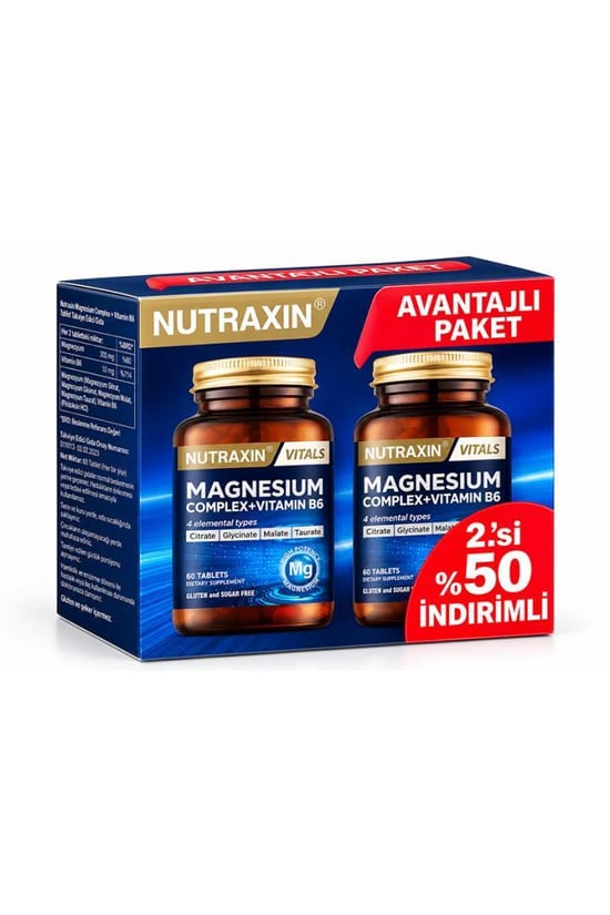 Nutraxin Magnesium Complex Vitamin B6 60 Tablet - 2.si %50 İndirimli