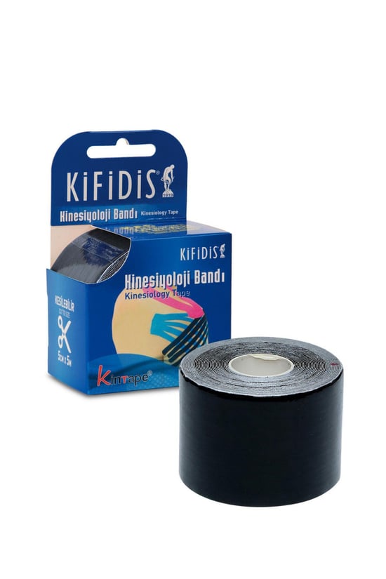 Kifidis Kinesiyoloji Bandı Kesileilir 5 Cm X 5 M Siyah / Black