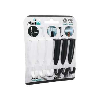 Plastlife Kp-161 ( 6pcs & Tek Kollu ) ( Çok Amaçlı & Tak Çıkar ) Pratik Plastik Askı