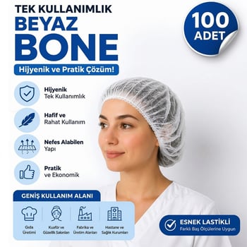 Miss Lady-2094 ( 100pcs ) Cerrahi & Hijyen & Aşcı Kafa Bonesi ( Kutulu Paket )