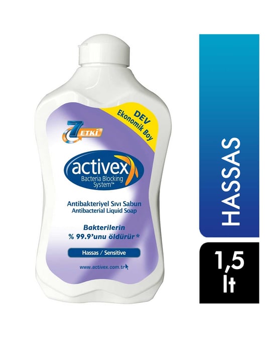 Activex Antibakteriyel Sıvı Sabun 1,5 Lt Hassas
