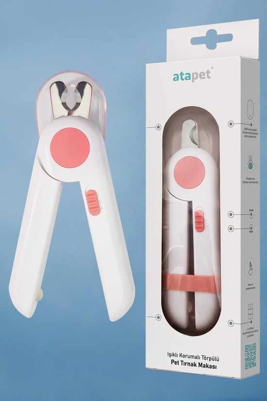 Ata Home Işıklı Kedi Köpek Tırnak Makası Pet Evcil Hayvanları Için Korumalı Led'li Törpülü Tırnak Makası