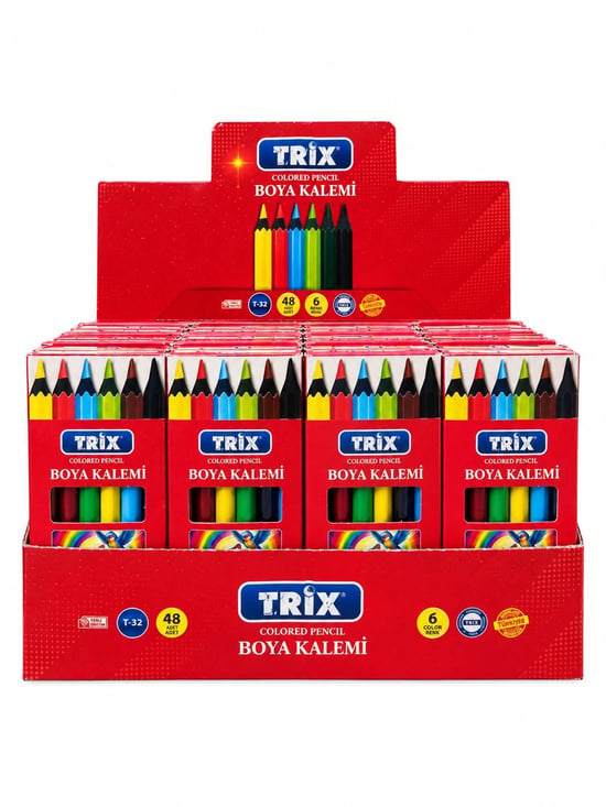 Trix 6 Renk Yarım Boy Kuru Boya
