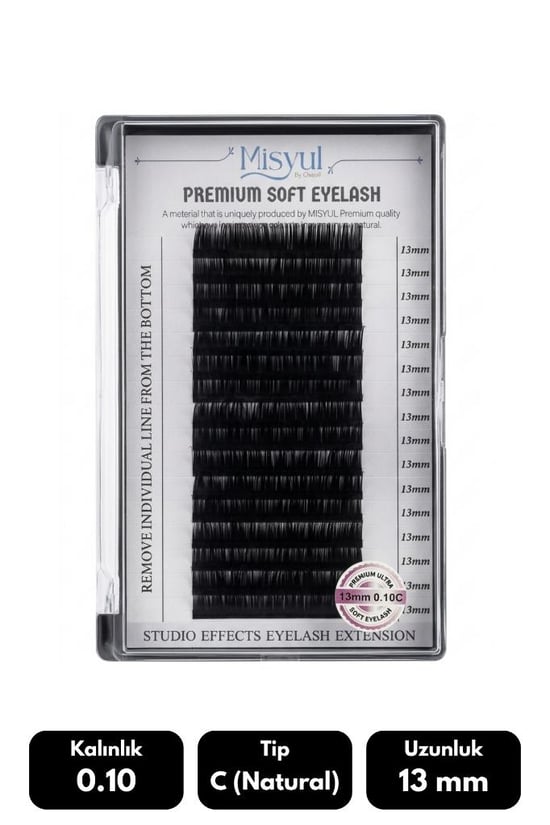 Misyul 0.10c Natural Kıvrım 13 Mm Soft Eyelash Doğal İpek Kirpik 16'lı