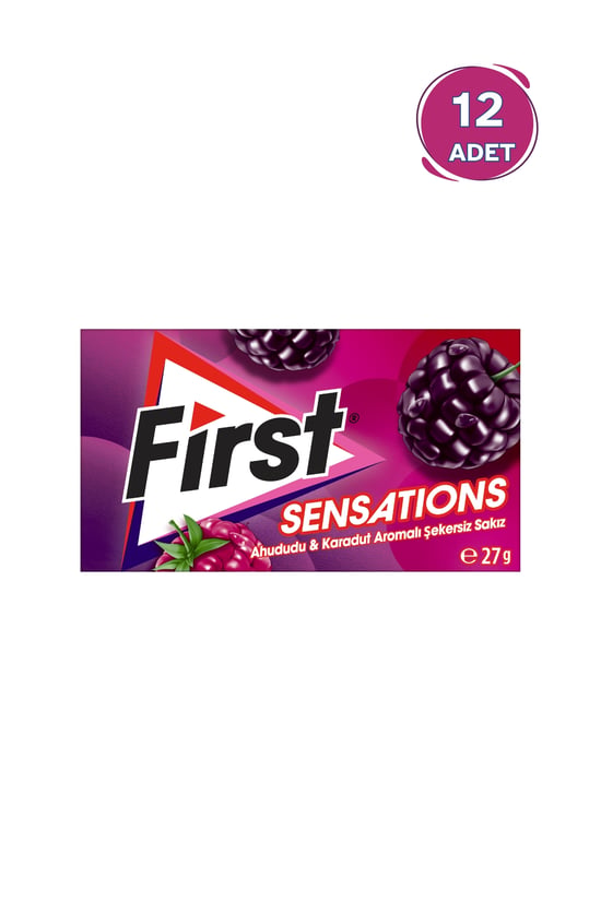 First Sensations Sakız 27 gr 12'li Paket Ahududu & Karadut Aromalı