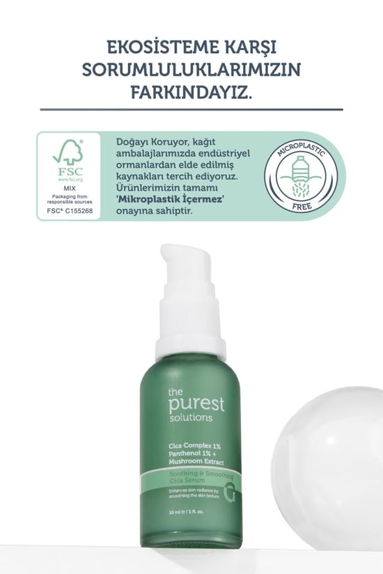 The Purest Solutions Hassas Ciltler için Kızarıklık Karşıtı ve Bariyer Onarıcı Cica Serum 30 Ml
