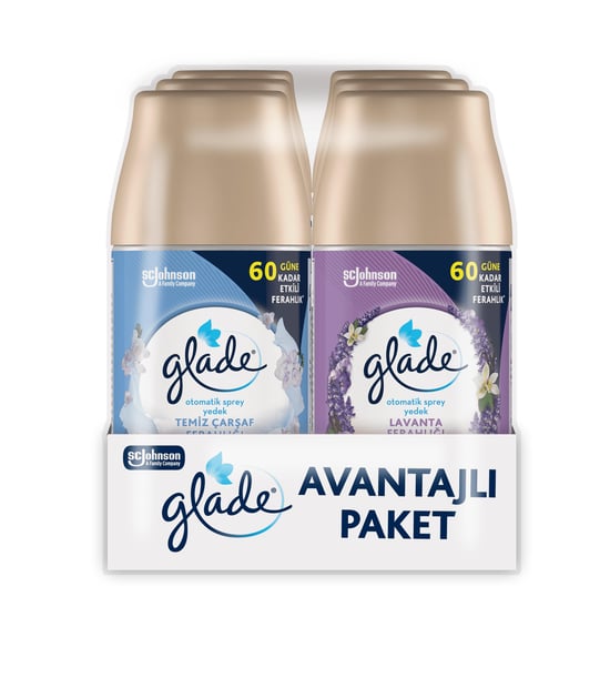 Glade Otomatik Sprey Yedek 6’lı Promo Paket Lavanta+Temiz Çarşaf