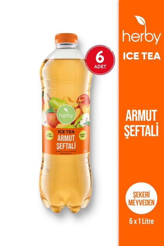 Ice Tea Armut Şeftali Soğuk Çay 1 Litre X 6 Adet