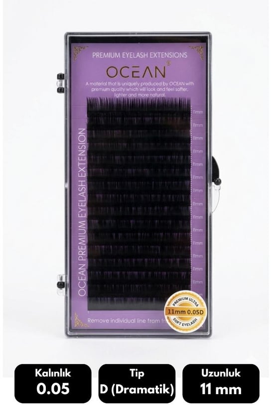 Ocean 0.05d Dramatik Kıvrım 11 Mm Soft Eyelash Doğal İpek Kirpik 16'lı