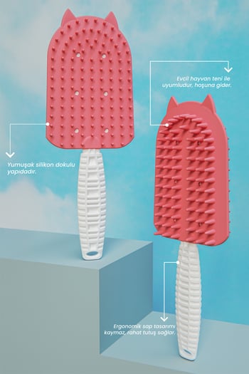 Ata Home Silikon Kedi Köpek Tarağı Tüy Toplayıcı Tarak Kısa Tüylü Kediler için Tüy Toplama Fırçası Tarak