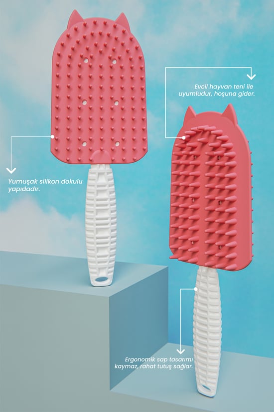 Ata Home Silikon Kedi Köpek Tarağı Tüy Toplayıcı Tarak Kısa Tüylü Kediler için Tüy Toplama Fırçası Tarak