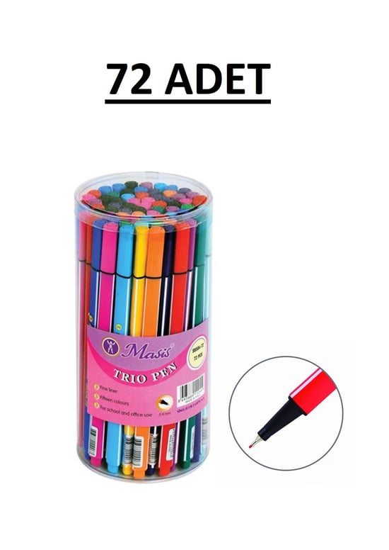Mas-s6504-72 Trio Pen 72 Lik Pvc Kavanoz