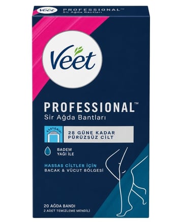 Veet Sir Ağda Bantları Professional Hasas Ciltler İçin Bacak ve Vücut Bölgesi 20 Li