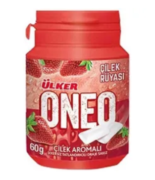 Ülker Oneo Draje Çilek Aromalı Sakız 60 Gr X 12 Adet