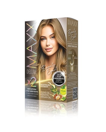Maxx Deluxe Beauty Expert Set Saç Boyası 7.3 Fındık Kabuğu