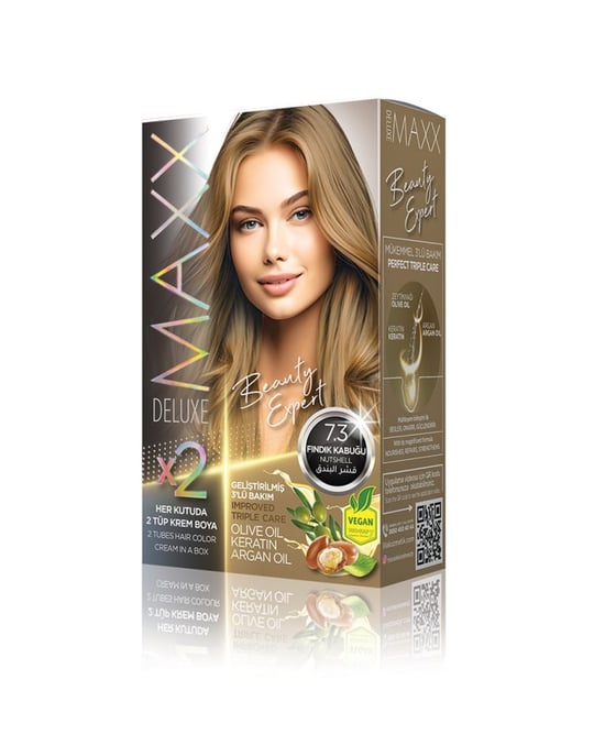 Maxx Deluxe Beauty Expert Set Saç Boyası 7.3 Fındık Kabuğu