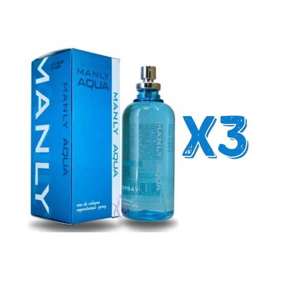 Manly Aqua Edc 125 Ml Erkek Parfüm 3 Adet
