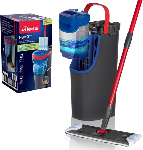 Vileda H2PRO %100 Kirli ve Temiz Suyu Ayıran Temizlik Seti & Mikrofiber Mop