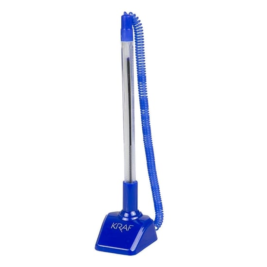 Kraf 304g Spiralli Tükenmez Kalem Mavi