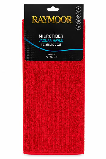 Raymoor 350 Gsm Jaguar Havlu Çok Amaçlı Mikrofiber Temizlik Bezi 50x70 Cm Profesyonel Araç Temizlik Bezi