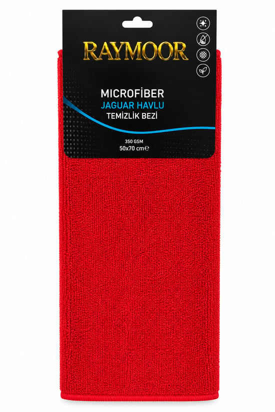 Raymoor 350 Gsm Jaguar Havlu Çok Amaçlı Mikrofiber Temizlik Bezi 50x70 Cm Profesyonel Araç Temizlik Bezi