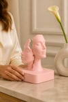 İkiliğin Yüzleri Figürlü Minimalist Dekoratif Biblo Pembe