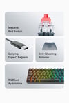 Everest Amber Type-C Bağlantılı RGB Ledli Mekanik Gaming Oyuncu Klavye Q Red Switch