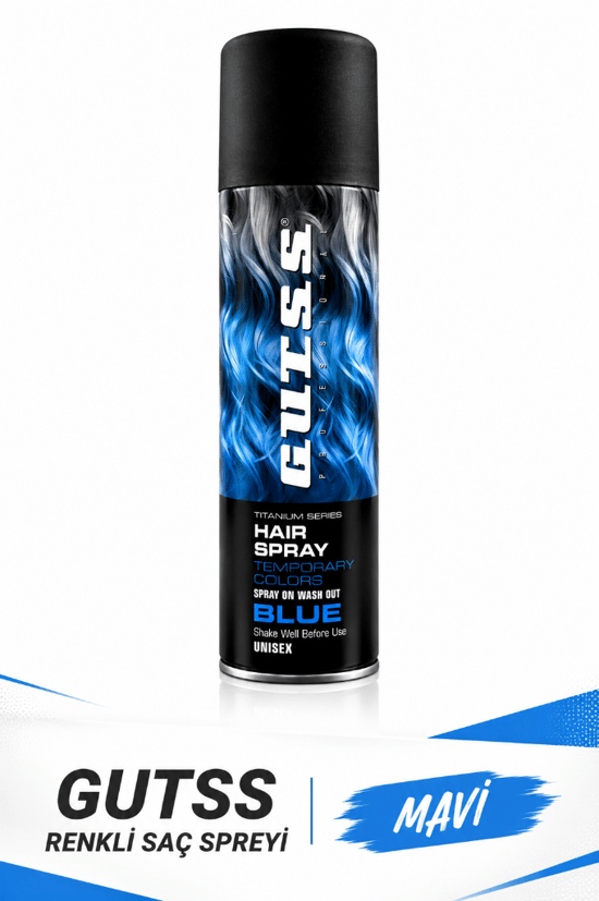 Gutss Professional Geçici Unisex Saç Boyası Sprey 150 Ml Blue Mavi