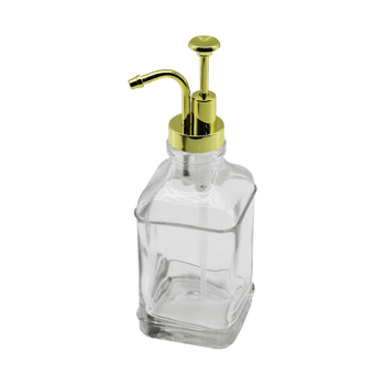 Dmr-4948-4968 ( Kare ) ( Cam Şişe & Şeffaf ) Sıvı Sabunluk 500ml (pompa & Musluk Ayrık Model Başlı)
