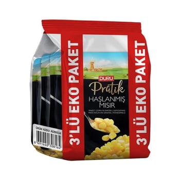 Duru Pratik Haşlanmış Mısır 3 x 235 g