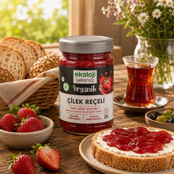 Organik Çilek Reçeli 380 Gr.