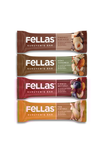 Fellas Kuruyemiş Bar Karma Kutu 30g - 12 Adet (4 Çeşit)