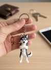 Husky Köpek Figürlü Hareketli Anahtarlık