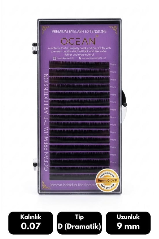 Ocean 0.07d Dramatik Kıvrım 9 Mm Soft Eyelash Doğal İpek Kirpik 16'lı