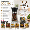 İ22-410 Hand Grinder ( Küçük ) ( Cam Hazneli & Pls.kapaklı & Krom Belli ) Tuz & Baharat Öğütücü