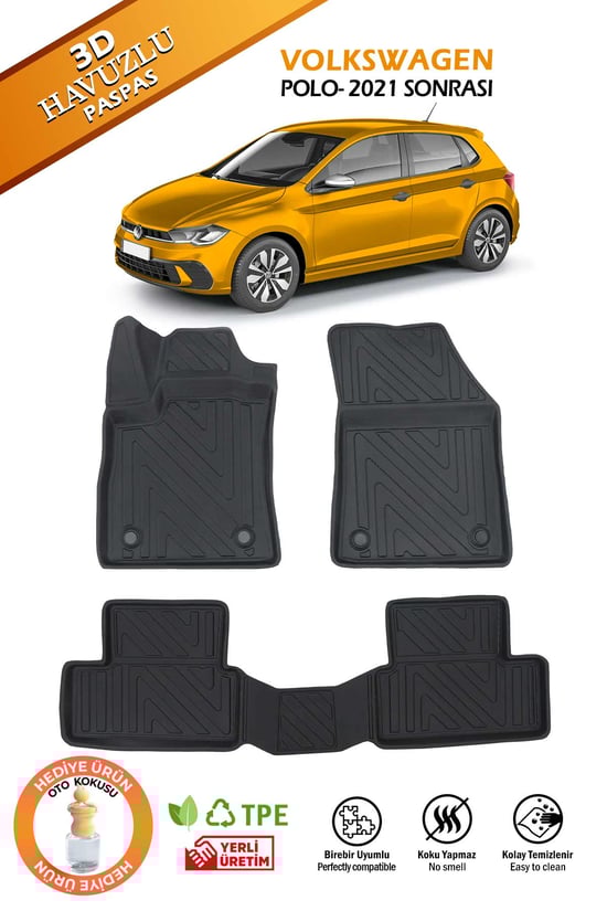 Pikas Havuzlu 3d Siyah Paspas Takımı, Volkswagen-polo-2021-sonrası