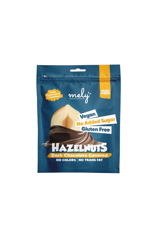 Mely Çikolata Glütensiz Şeker İlavesiz Vegan Çikolata Kaplı Fındık 50 GR