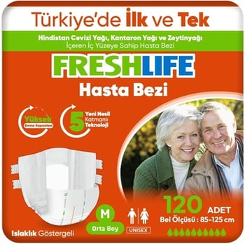 Freshlife Medium Bel Bantlı Yetişkin Hasta Bezi 30 Adet