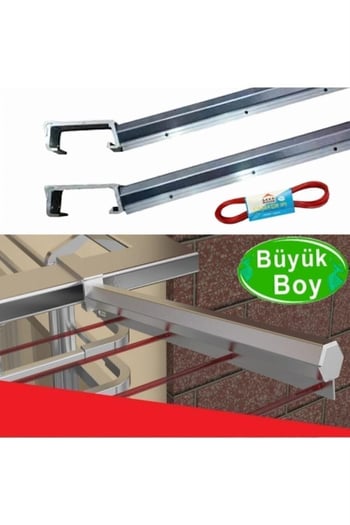 Asvera Pen Balkon Çamaşır Kurutma Askılıgı Kare Alüminyum 60x25