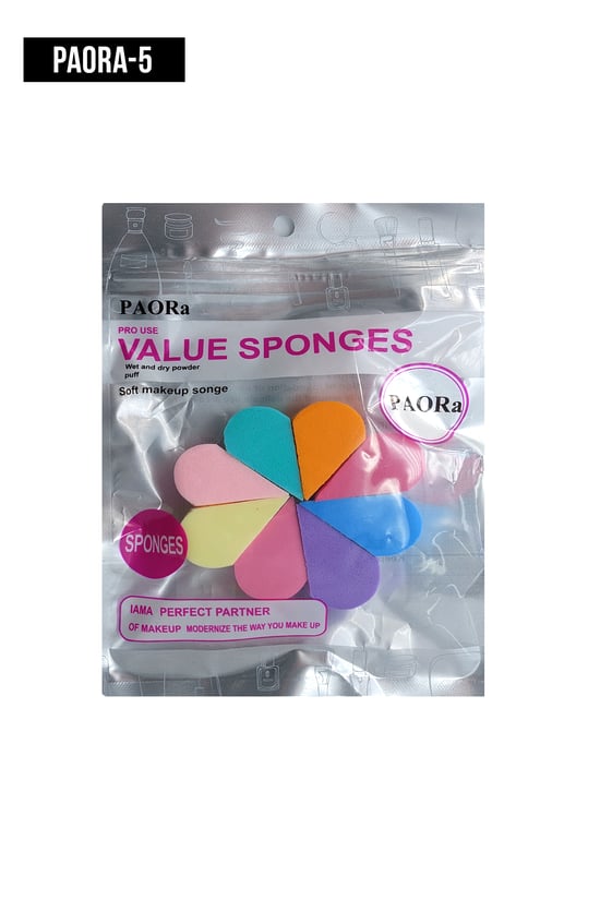 İthal Aksesuar 8'li Renkli Makyaj Süngeri Paora-5