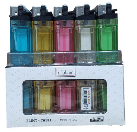İ-lighter Taşlı Çakmak Dolumlu Şeffaf