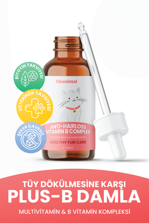 Kediler İçin Tüy Dökülme Önleyici Plus B Damla – 50 Ml