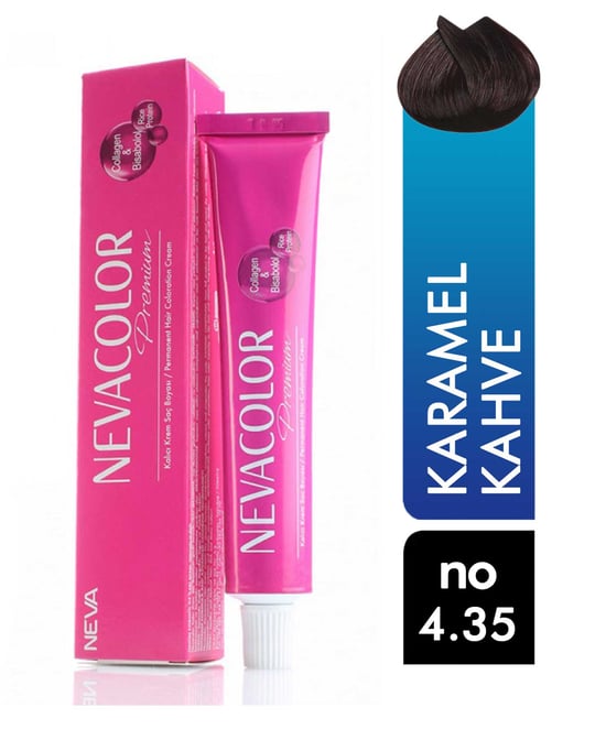 Nevacolor Premium Tüp Saç Boyası Karamel Kahve 4.35 50 Ml