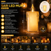 Smokeless Candles Yakut-9459 ( Büyük Boy ) ( Damla Akan Mum Modeli ) ( Pilli ) Led Mum