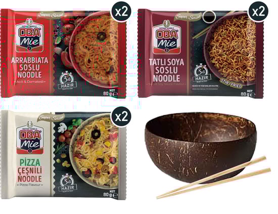 Oba Mie Süper Seri Kit 80 Gr 6 Adet + 1 Adet Bambu Kase