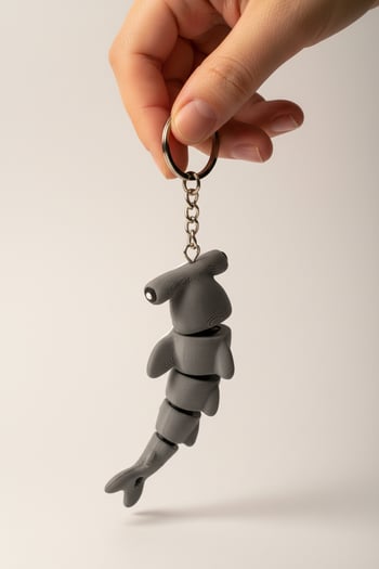 Çekiç Balığı Figürlü Hareketli Anahtarlık