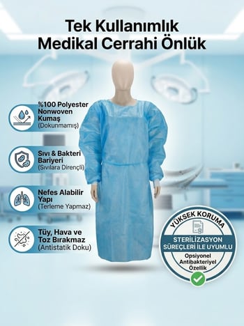 Echomed Tek Kullanımlık Medikal Cerrahi Önlük